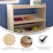 Flash Furniture Bright Beginnings Commercial Space Saving Wooden Mobile Classroom Storage Cart, 3 Angled Shelves, Locking Caster Wheels, Kid Friendly Design, Natural MK-ME13705-GG - alternate 3